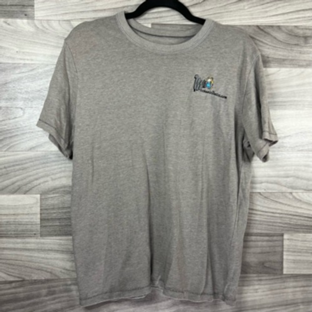 Womens T-Shirt Gray Heathered Short Sleeve Crew Neck Mechanic Outlet.Com M Theme